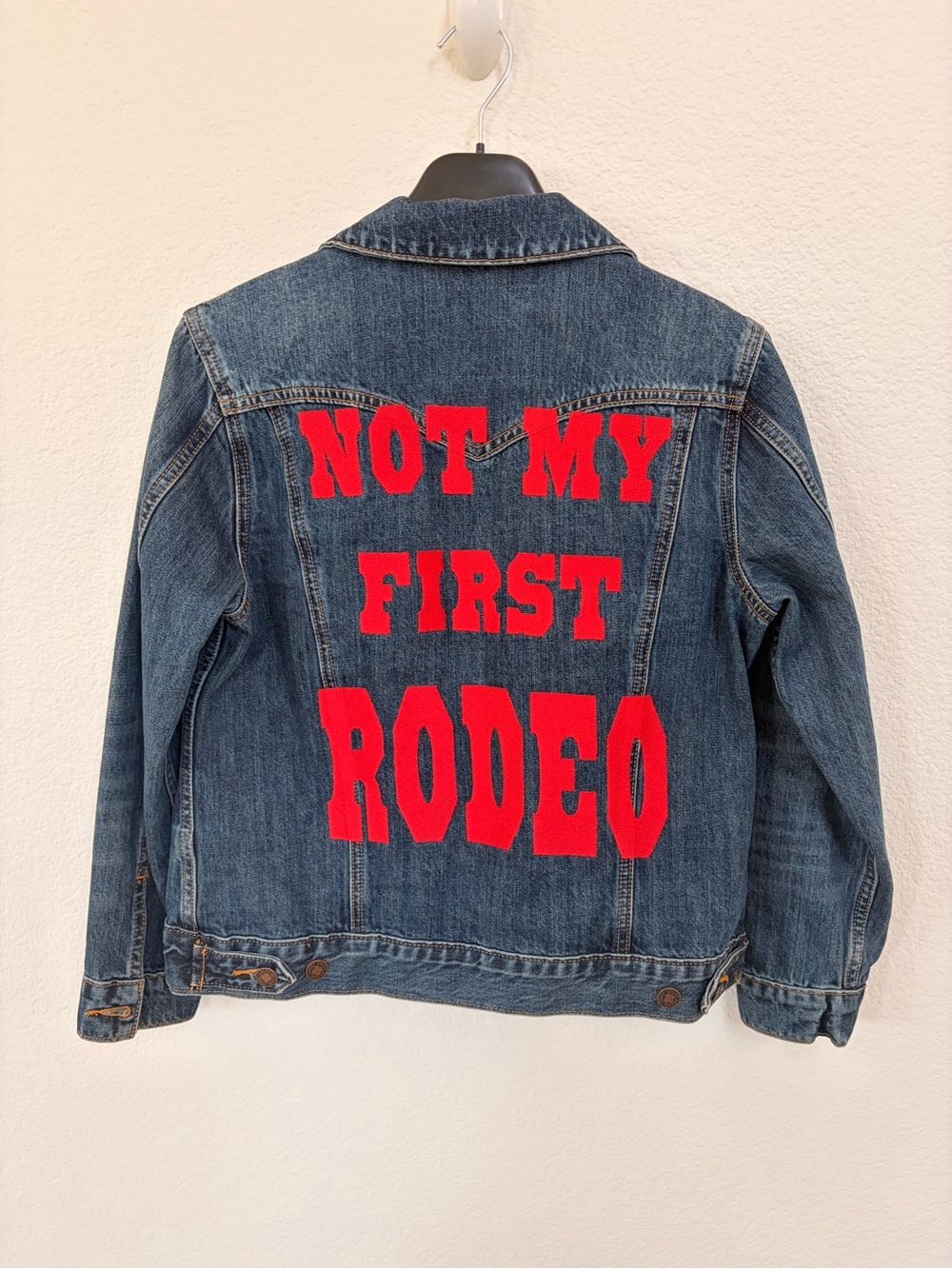 Lucky Brand Denim Jacket with Red Logo Patch